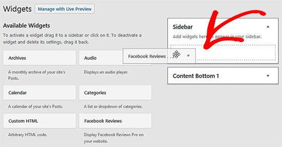 Drag and Drop Facebook Reviews Widget Drag and Drop Facebook Reviews Widget