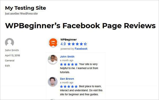 Display Facebook Reviews on Pages or Posts Display Facebook Reviews on Pages or Posts