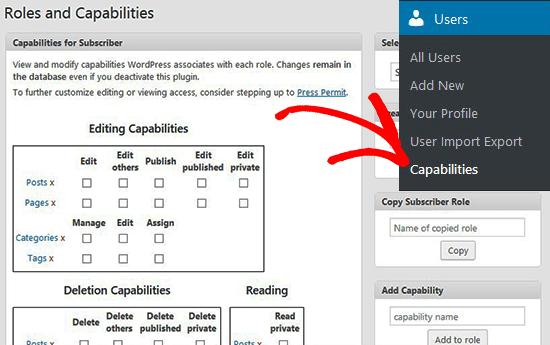 User Capabilities User Capabilities
