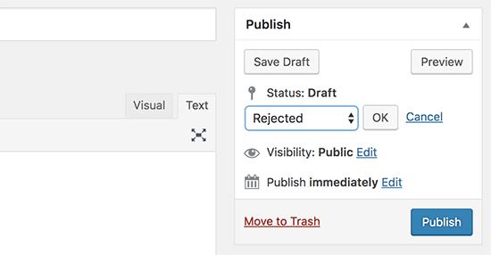 Custom post status shown in admin panel Custom post status shown in admin panel