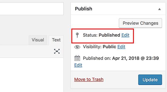Post status Post status