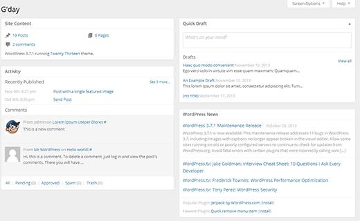 A new less bloated dashboard is expected in WordPress 3.8 A new less bloated dashboard is expected in WordPress 3.8