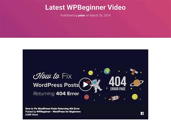 Facebook video embed preview Facebook video embed preview