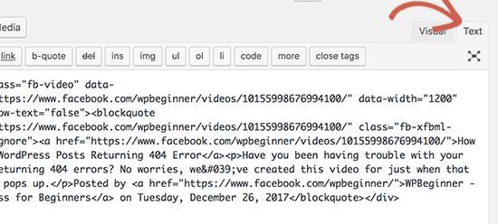 Switch to text editor to paste video embed code Switch to text editor to paste video embed code