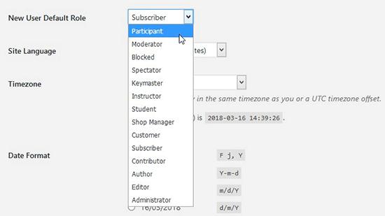 New Default User Role New Default User Role