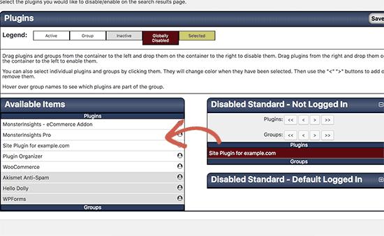 Enable plugins on search results page Enable plugins on search results page