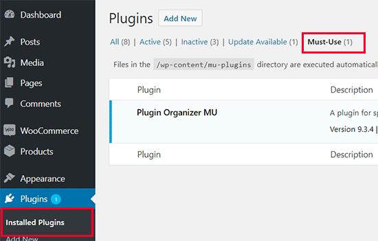 Must Use plugins installed in WordPress Must Use plugins installed in WordPress