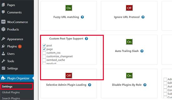 Post types enabled Post types enabled