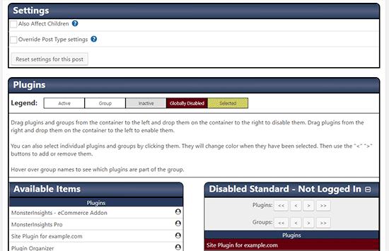Plugin organizer section on post edit screen Plugin organizer section on post edit screen