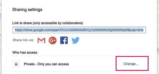 Sharing settings Sharing settings