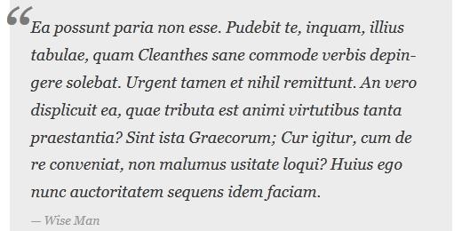 Classic CSS only blockquote example Classic CSS only blockquote example