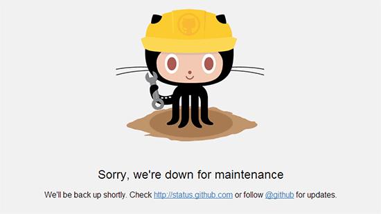 GitHub maintenance page GitHub maintenance page