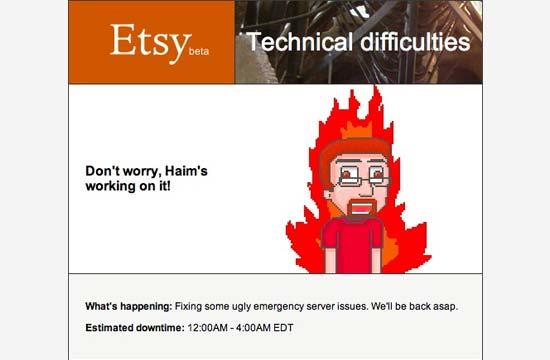 Etsy maintenance page Etsy maintenance page