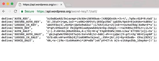Generating WordPress security keys Generating WordPress security keys
