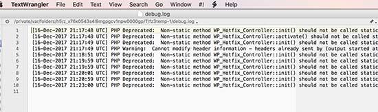WordPress errors logged WordPress errors logged
