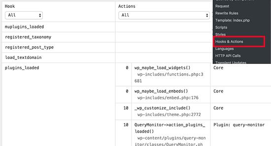 Hooks and actions Hooks and actions