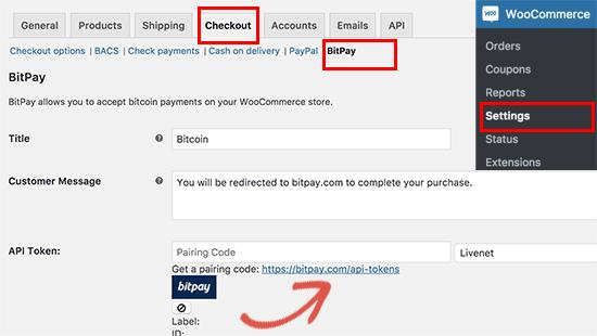 Setting up BitPay in WooCommerce Setting up BitPay in WooCommerce