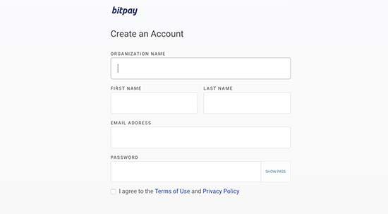BitPay account creation BitPay account creation