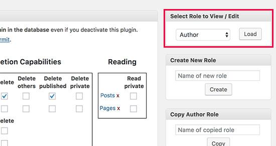 Load author user role Load author user role
