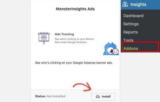 Ads tracking addon Ads tracking addon