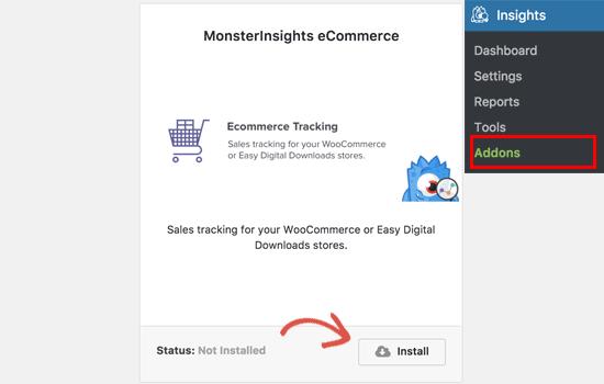 MonsterInsights ecommerce addon MonsterInsights ecommerce addon