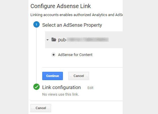 Select and link AdSense property Select and link AdSense property