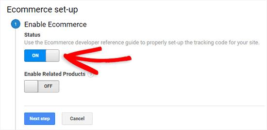 Enable eCommerce tracking Enable eCommerce tracking