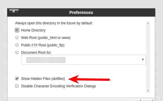 Show hidden files in cPanel file manager Show hidden files in cPanel file manager