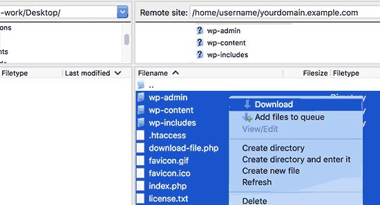 Download WordPress files Download WordPress files