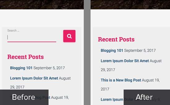 Search form widget removed Search form widget removed