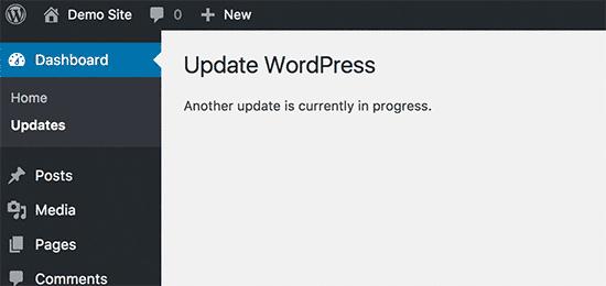 Another update in process message Another update in process message