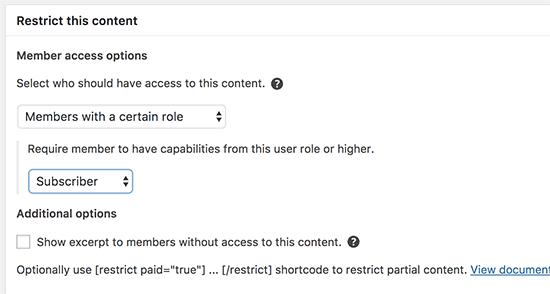 Restrict content by user role Restrict content by user role