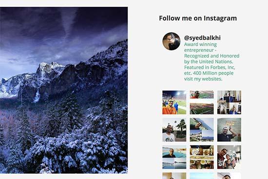 Instagram sidebar preview Instagram sidebar preview