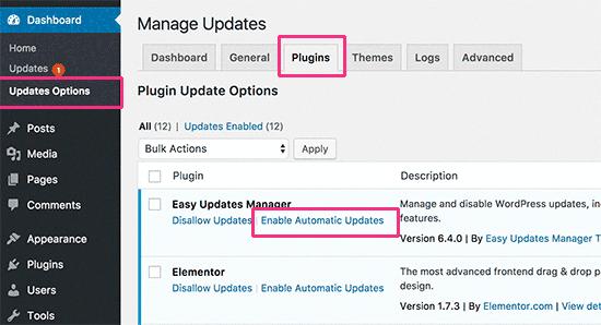 Autoupdate select plugins Autoupdate select plugins