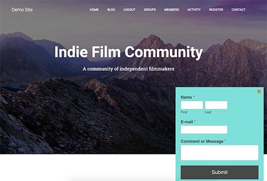 Slide out contact form preview Slide out contact form preview