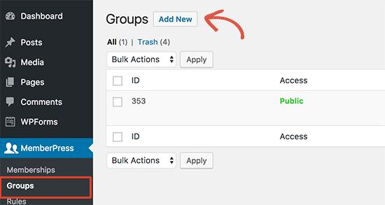 Create a new group Create a new group