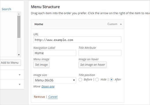 Adding image to a menu item in WordPress Adding image to a menu item in WordPress