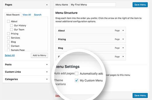 Theme location for your custom menu Theme location for your custom menu
