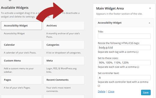 Accessibility widget Accessibility widget