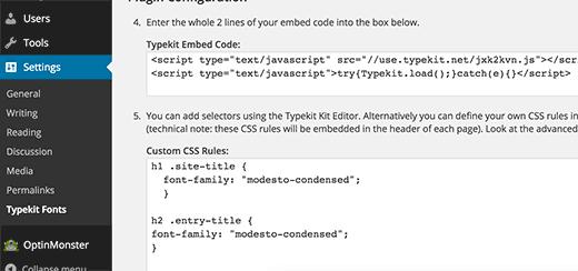 TypeKit for WordPress TypeKit for WordPress