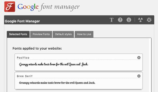 Google Fonts Manager Google Fonts Manager