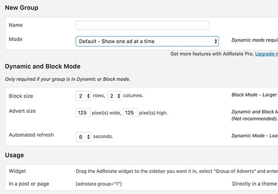 Ad group settings Ad group settings