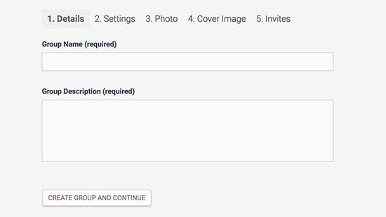 Creating a new group in BuddyPress Creating a new group in BuddyPress
