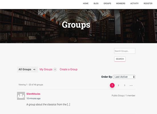 Groups directory Groups directory