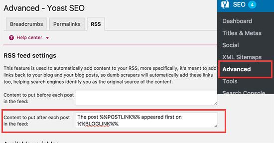 Add content you want to show in RSS feed footer Add content you want to show in RSS feed footer