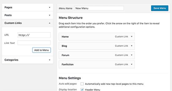 Rearrange and save menu Rearrange and save menu