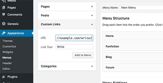 Add user menus for fanfiction writers Add user menus for fanfiction writers