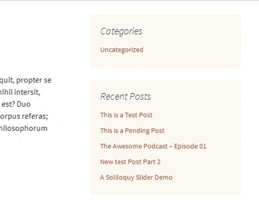 Fade in sidebar widget Fade in sidebar widget