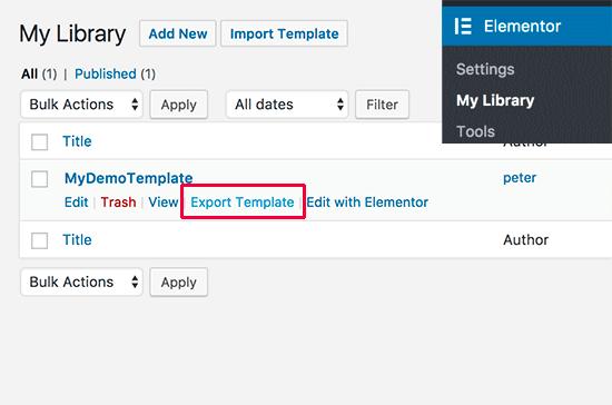 Export template Export template