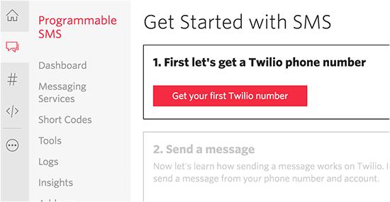 Get your Twilio number Get your Twilio number